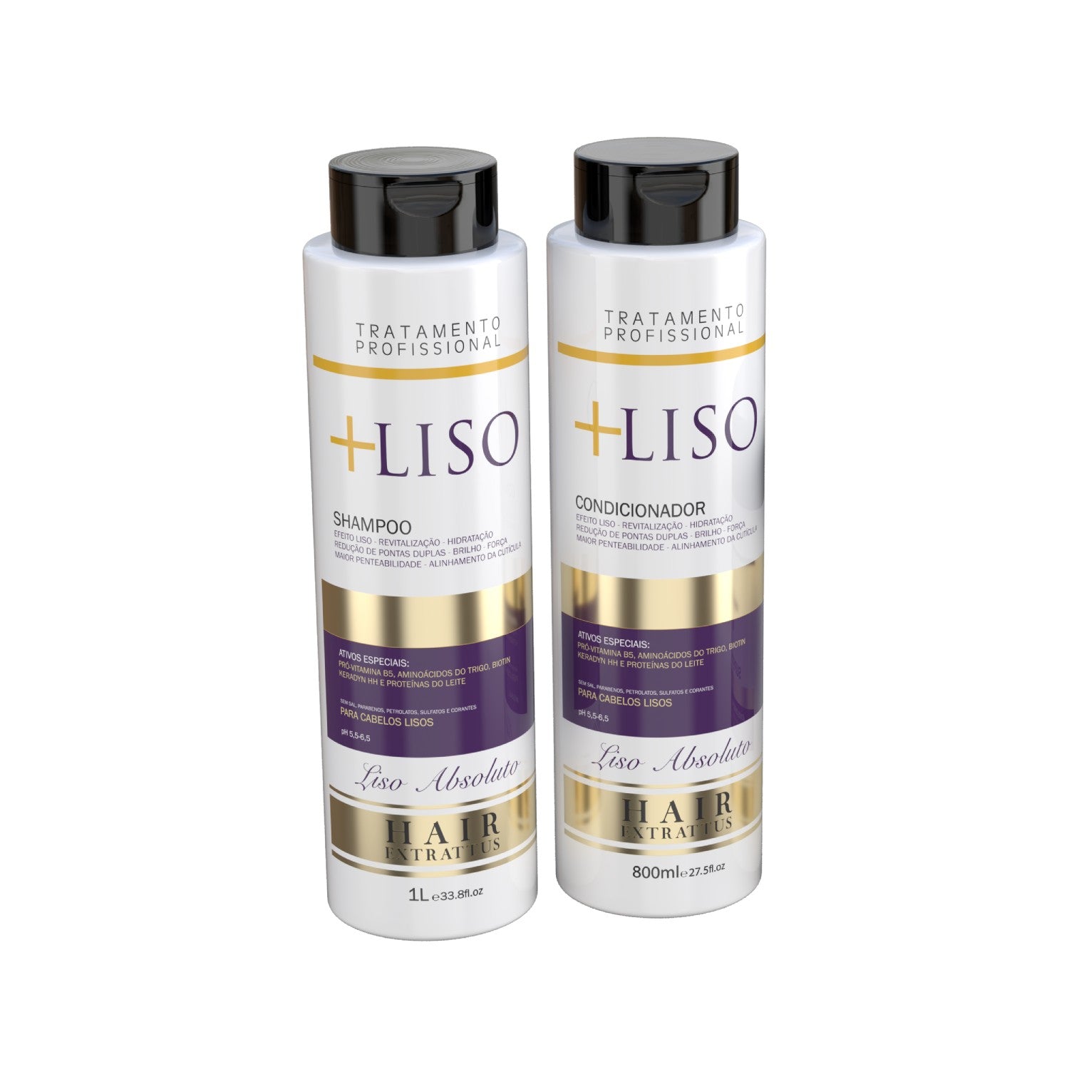 Kit +Mais Liso - Shampoo e Condicionador | Hair Extrattus
