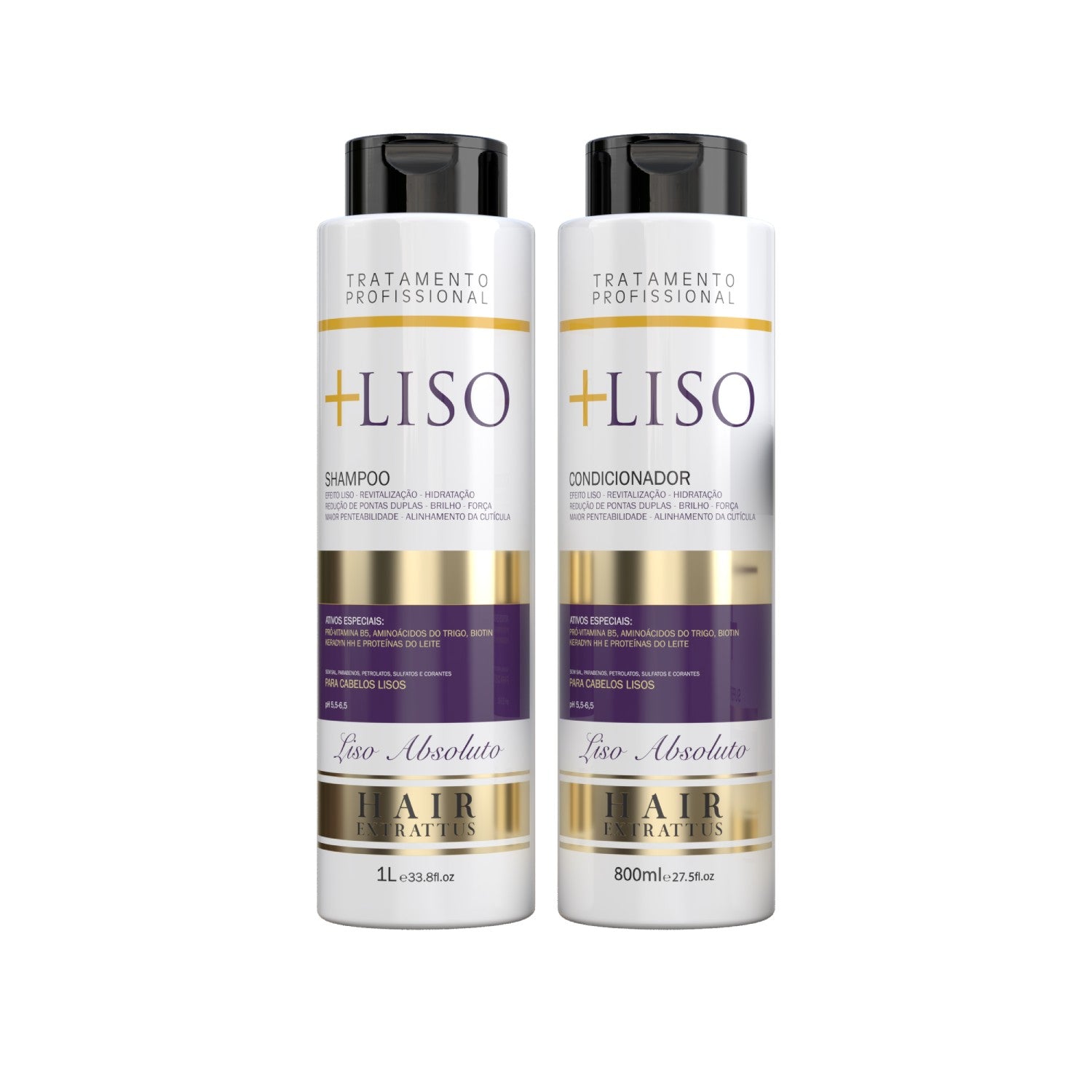 Kit +Mais Liso - Shampoo e Condicionador | Hair Extrattus