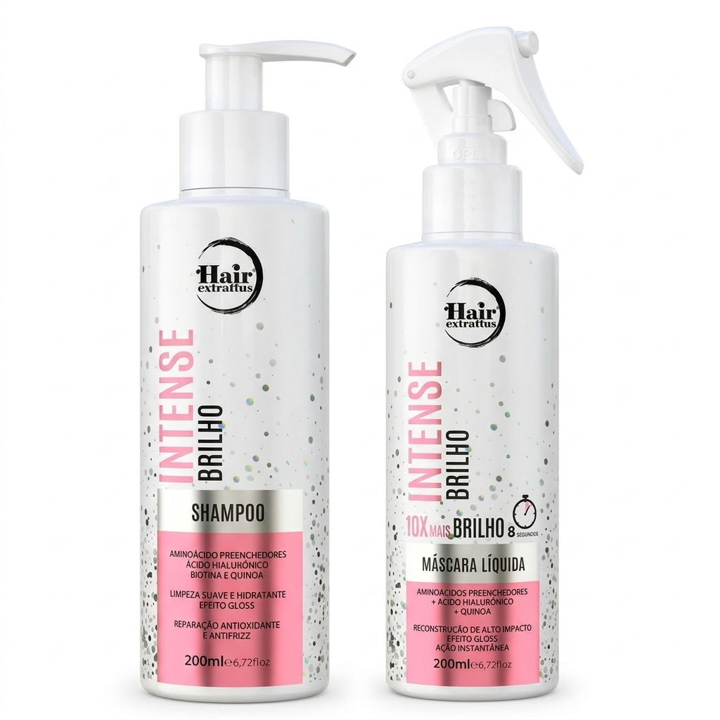 Kit Shampoo + Máscara Líquida Intense Brilho 200ml | Hair Extrattus