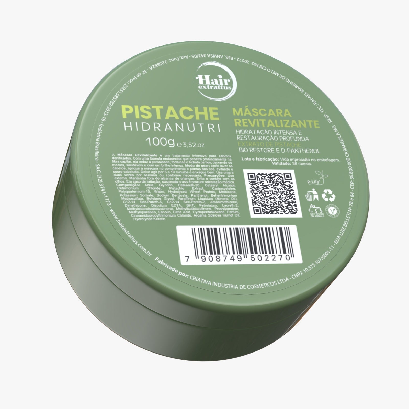 Máscara Revitalizante Pistache Hidranutri 100g  | Hair Extrattus