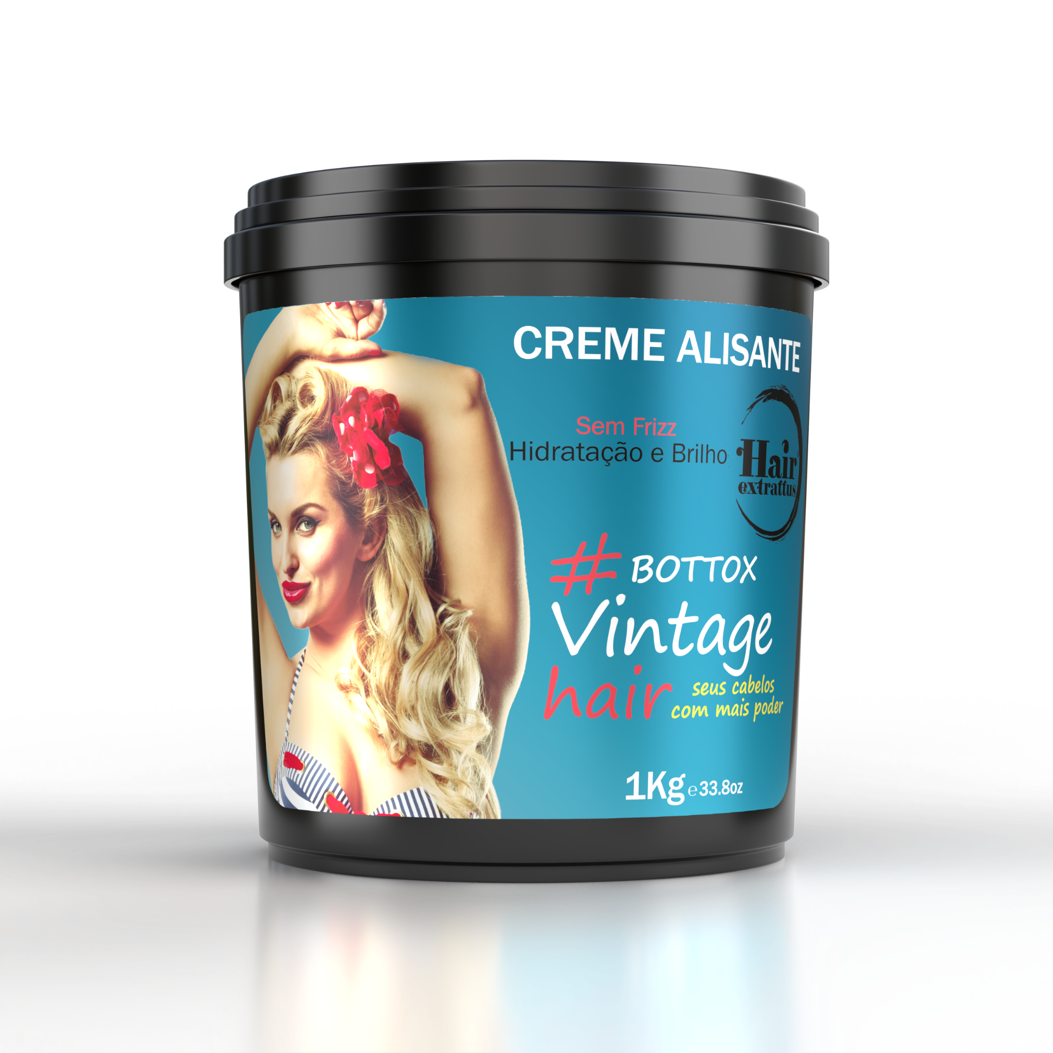 Bottox Vintage Hair 1Kg | Creme Alisante e Redutor de Volume com Efeito Liso Natural e Anti-Frizz | Hair Extrattus