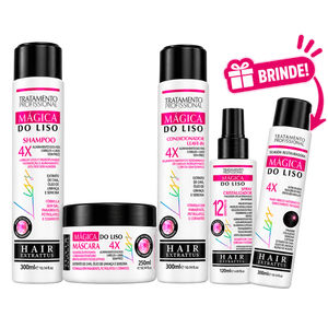 Kit Mágica do Liso Hair Extrattus Selagem Shampoo Spray 5un
