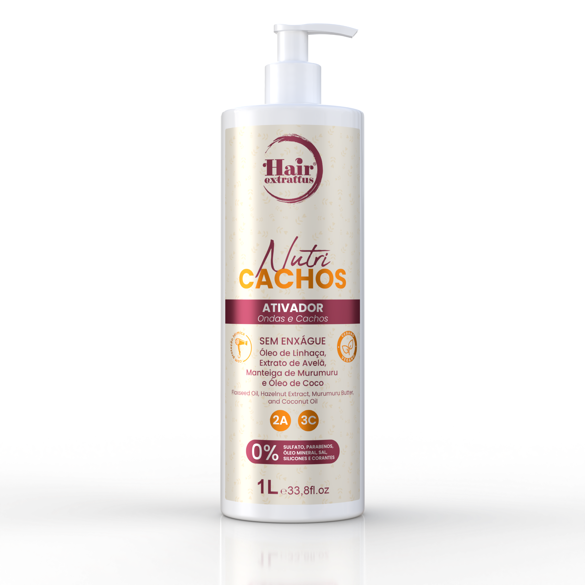 Ativador de Cachos Nutri Cachos Ondas e Cachos 1L – Hair Extrattus