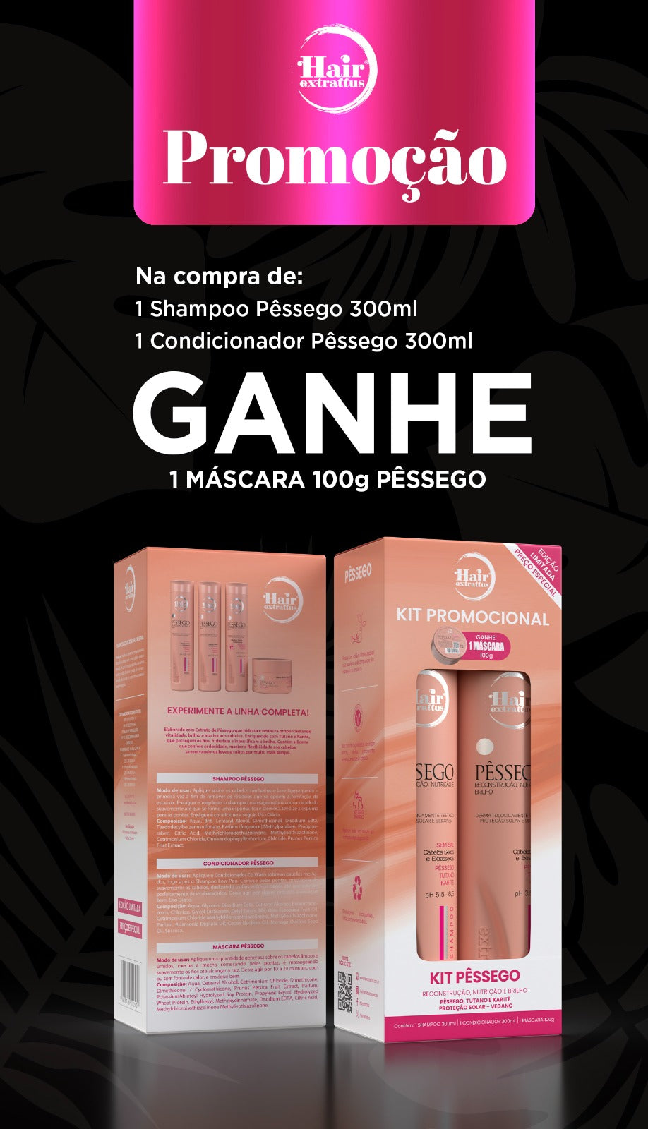 Kit Pessego Promocional | Hair Extrattus