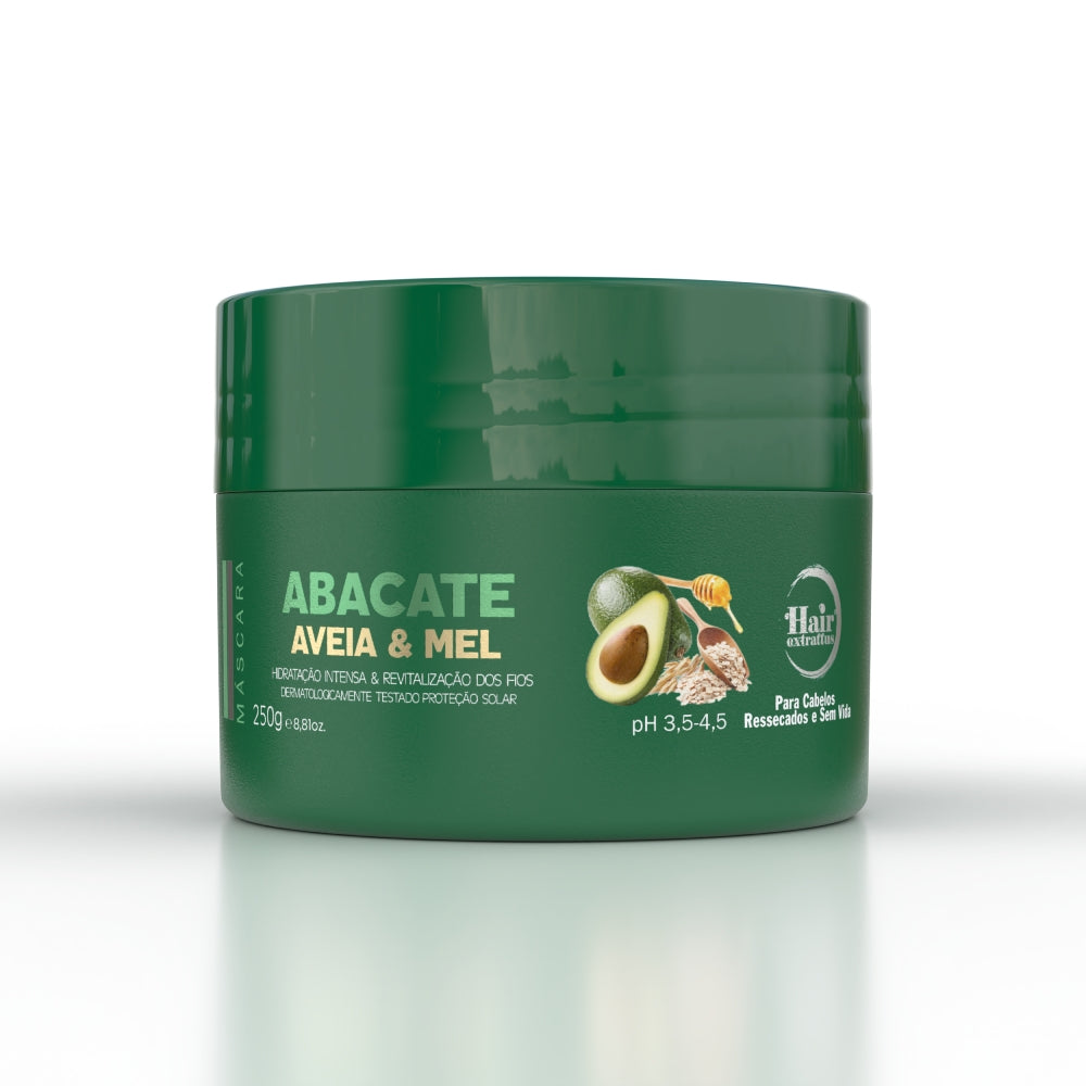 Máscara Abacate, Aveia e Mel 250gr  | Hair Extrattus