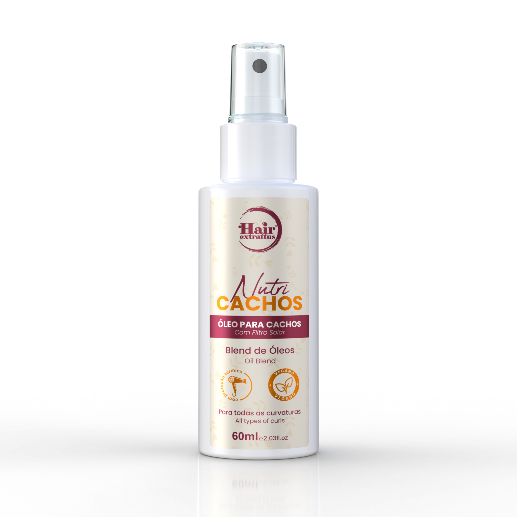 Óleo para Cachos Nutri Cachos com Filtro Solar 60ml – Hair Extrattus